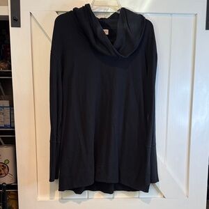 Merona Black Draped Cowl Neck Tunic Top